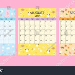 Cute 2024 Juli, August Und September: Stock Vektorgrafik | July September 2024 Calendar