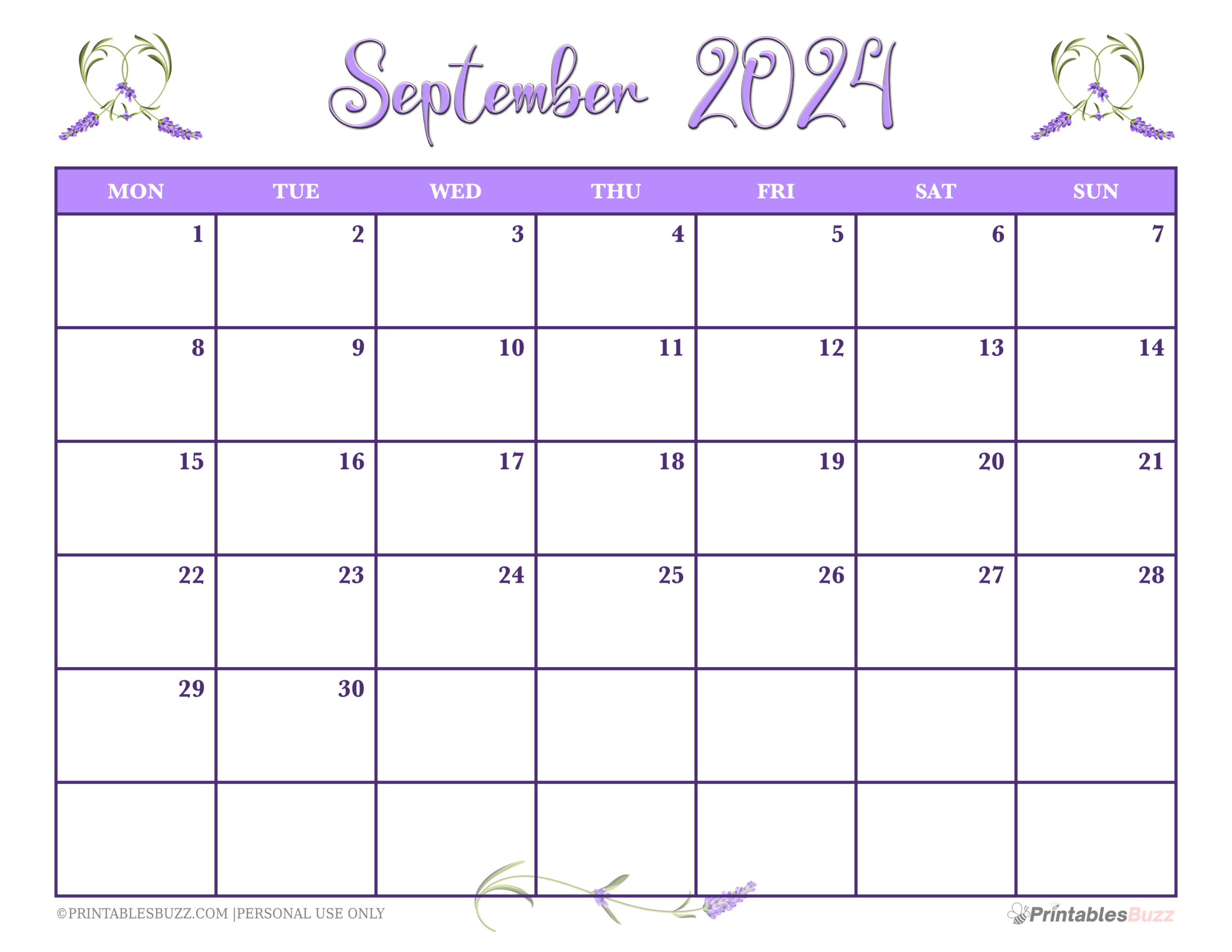 Cute &amp;amp; Fun September 2024 Calendar Printables | Calendar 2024