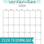 Cute Printable Calendars For 2024 (Free Monthly Templates)   The | September Free Printable Calendar 2024 Mlk Day