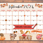 Editable Fillable September 2024 Calendar For Autumn, Fall, Back |  Calendar 2024