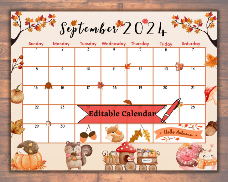 September Fall 2024 Calendar | Calendar 2024