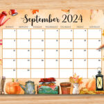 Editable September 2024 Calendar, Beautiful & Cozy Fall Autumn | September Fall 2024 Calendar