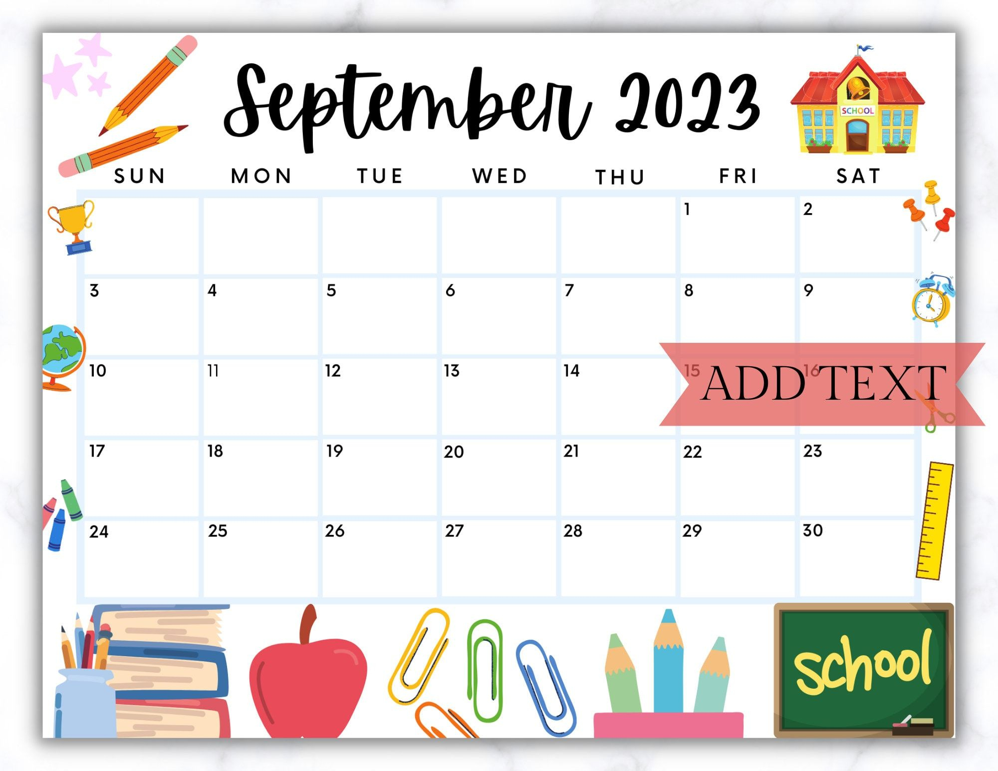 Editable September 2024 Calendar, Cute Printable Calendar, Back To | September 2024 Calendar For Preschool