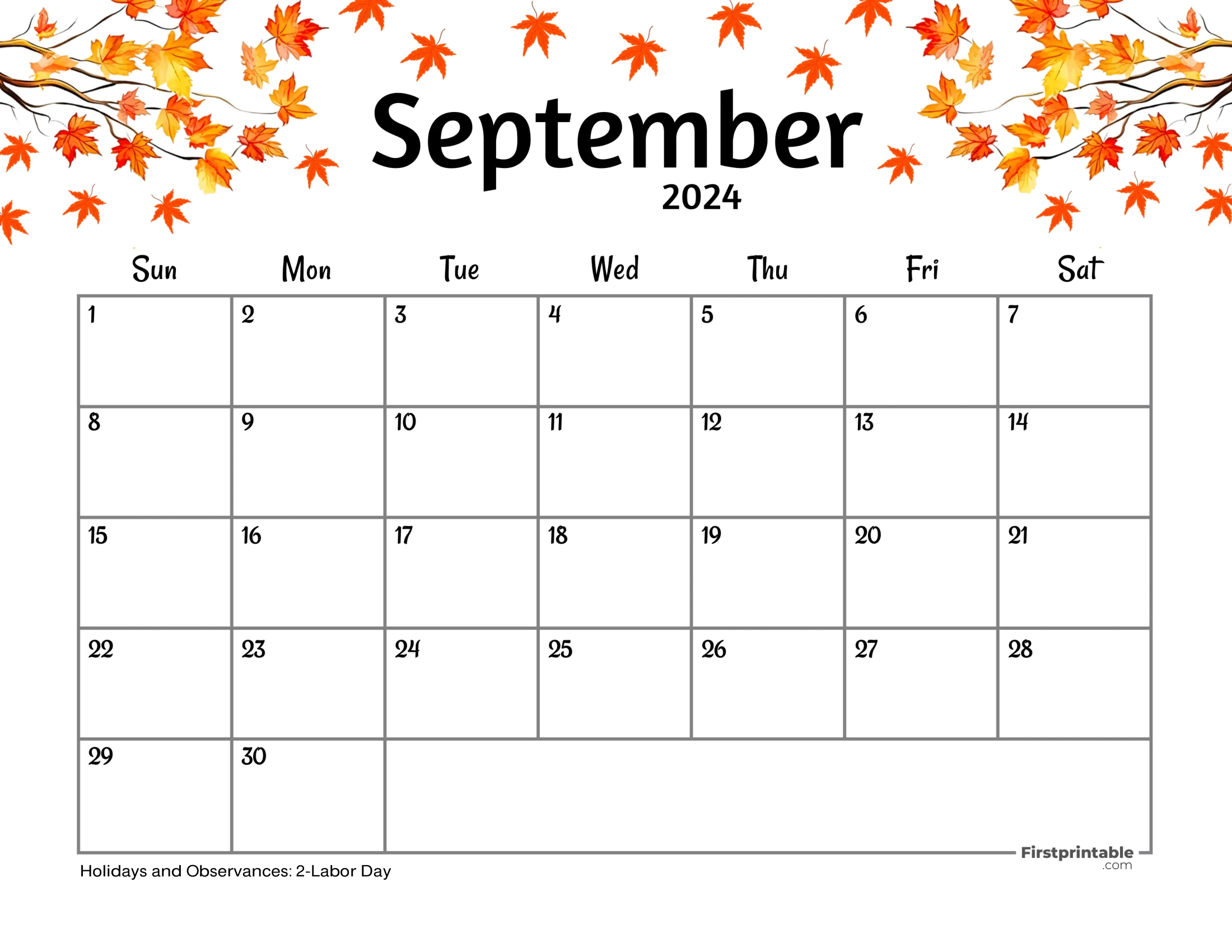 Free Printable &amp;amp; Fillable September Calendar 2024 | Calendar 2024