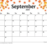 Free Printable & Fillable September Calendar 2024 |  Calendar 2024