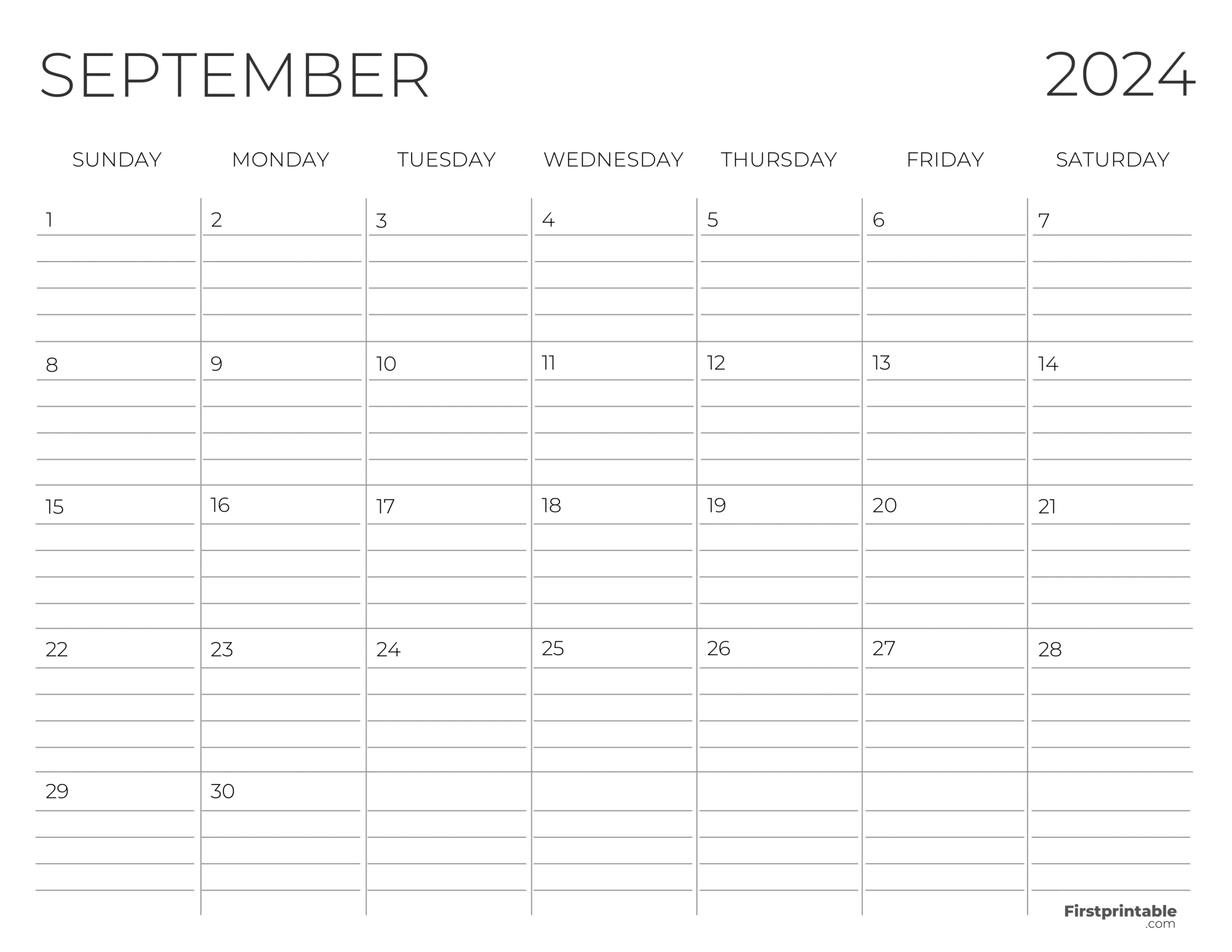 Free Printable &amp;amp; Fillable September Calendar 2024 | Fillable September 2024 Calendar