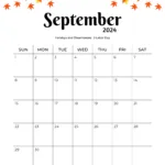 Free Printable & Fillable September Calendar 2024 | September 2024 Calendar Vertical