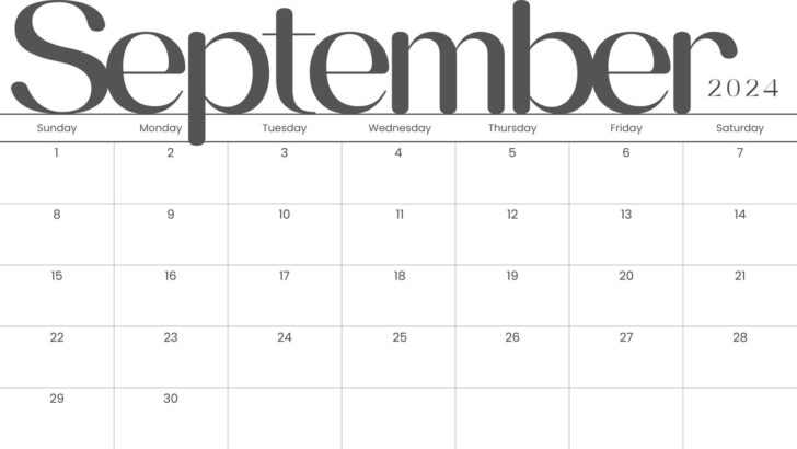 September 2024 Calendar Blank Printable | Calendar 2024