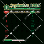 Month Calendar September 2024 Islamic Design Green Vector |  Calendar 2024