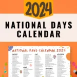 National Days Calendar 2024 2025 | Digital Hygge |  Calendar 2024