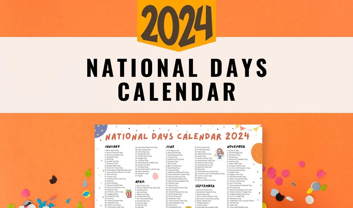 National Days Calendar 2024-2025 | Digital Hygge | Calendar 2024