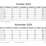 October And November 2024 Calendar | Wikidates | Calendar September October November 2024