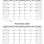 October And November 2024 Calendar | Wikidates | September October November 2024 Calendar