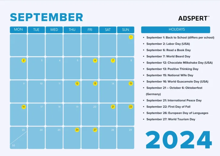 September Content Calendar 2024 | Calendar 2024