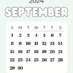 September 2024 Calendar   20 Cute & Free Printables | Saturdaygift | Aesthetic September Calendar 2024