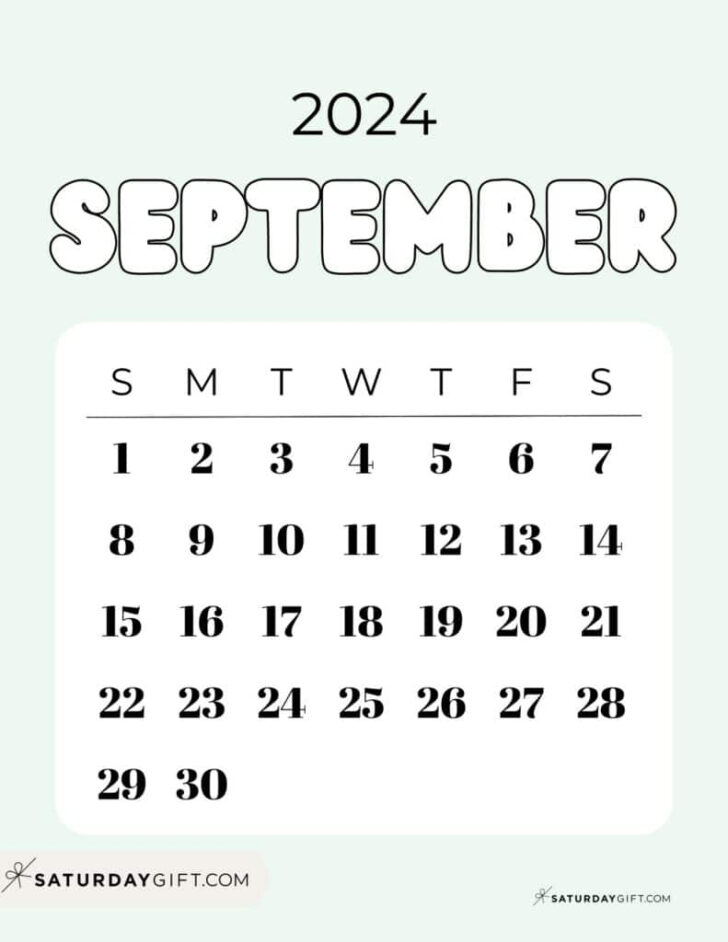 Aesthetic September Calendar 2024 | Calendar 2024