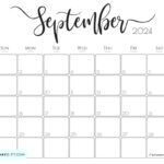 September 2024 Calendar   20 Cute & Free Printables | Saturdaygift |  Calendar 2024