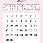 September 2024 Calendar   20 Cute & Free Printables | Saturdaygift |  Calendar 2024