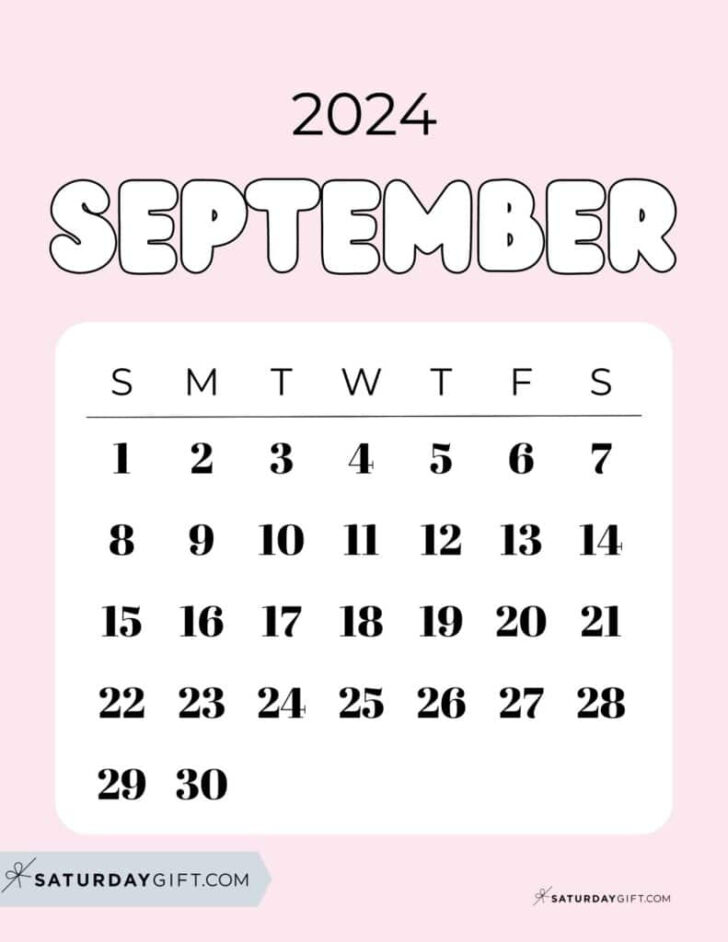 September 2024 Calendar Pink | Calendar 2024