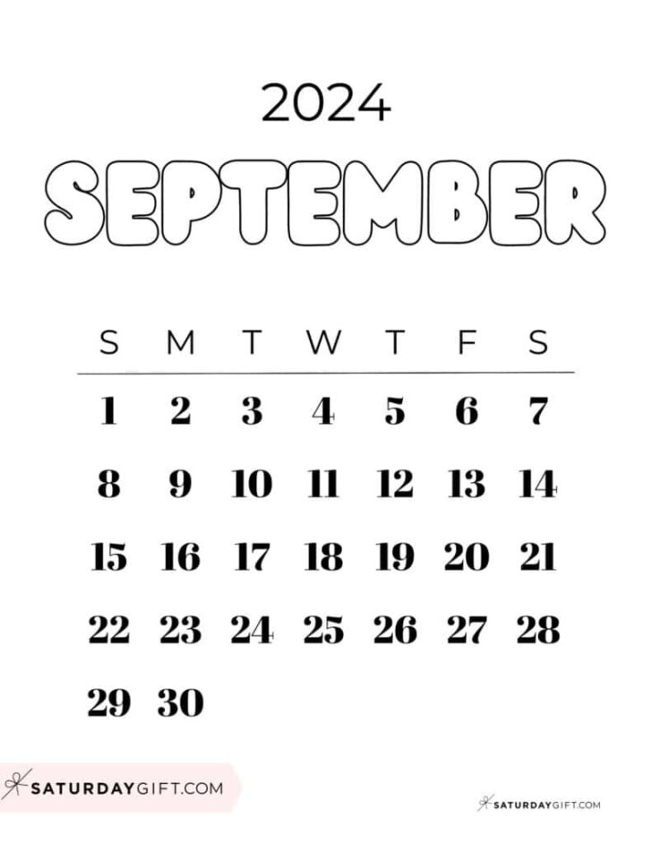 Free Cute Printable Calendar September 2024 | Calendar 2024