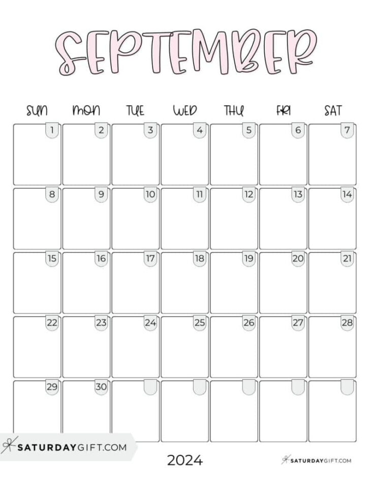 September 2024 Calendar Printable Cute | Calendar 2024