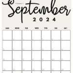 September 2024 Calendar   20 Cute & Free Printables | Saturdaygift | September 2024 Vertical Calendar