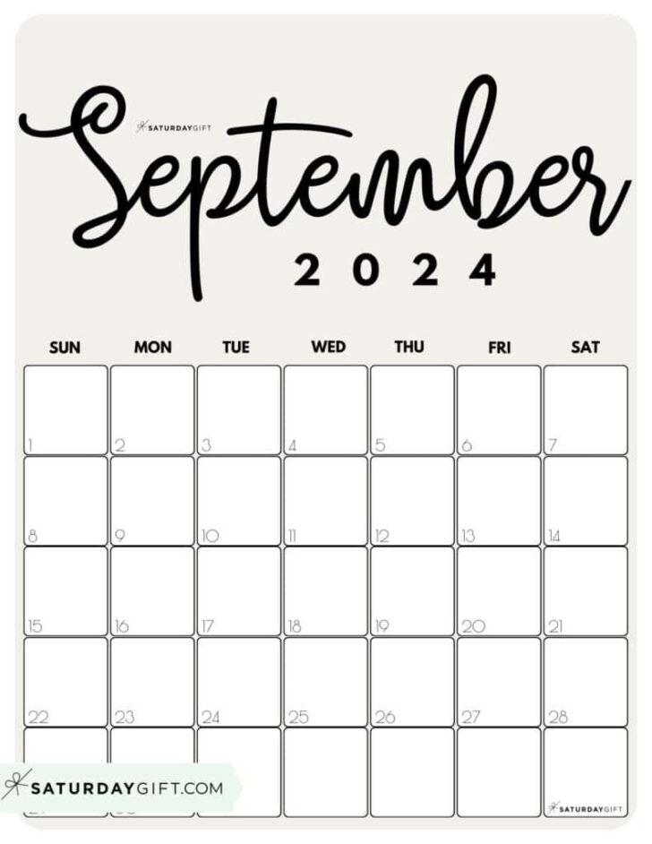 September 2024 Vertical Calendar | Calendar 2024