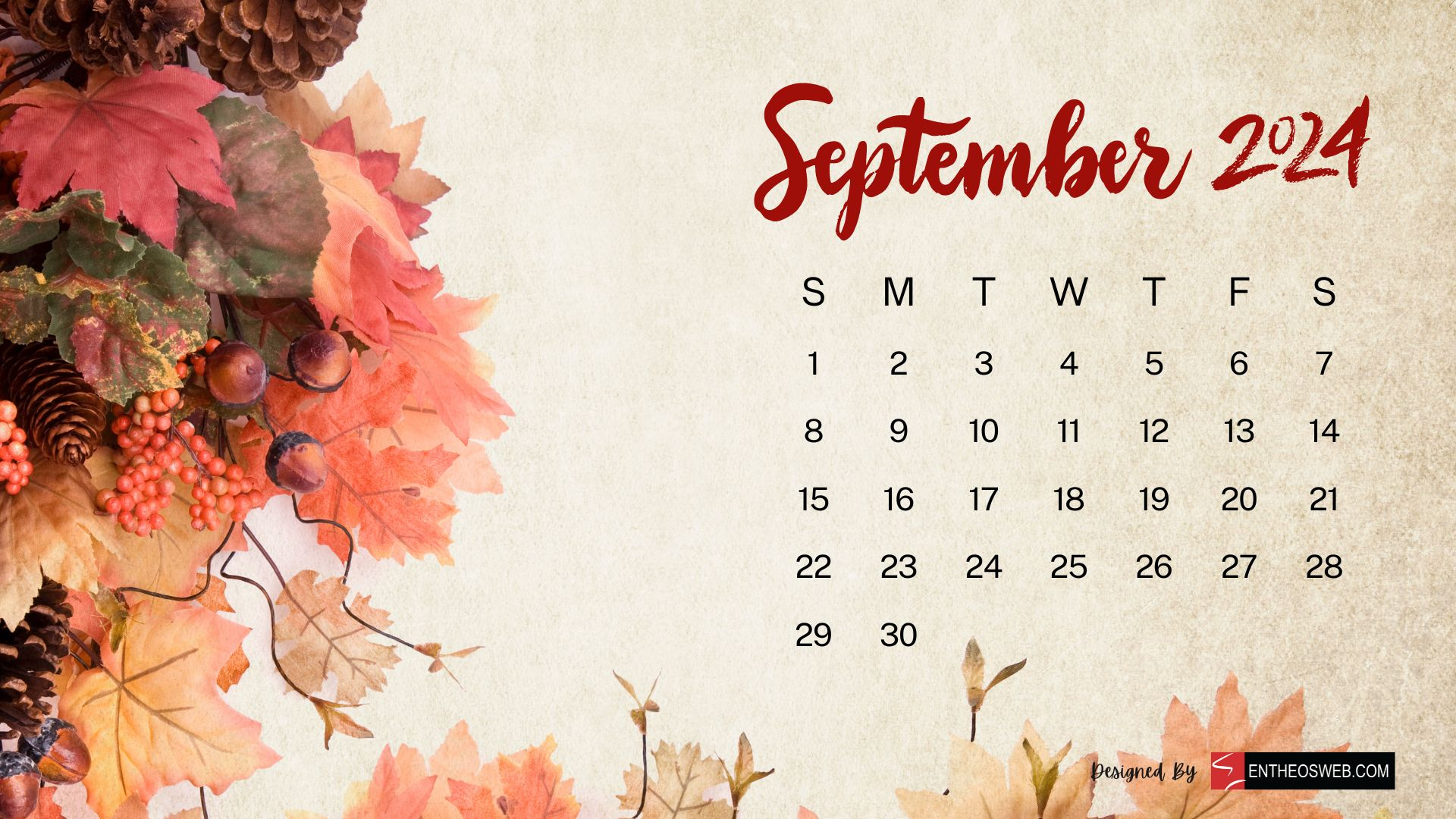 September 2024 Calendar Desktop Wallpaper Backgrounds | Entheosweb | Calendar 2024