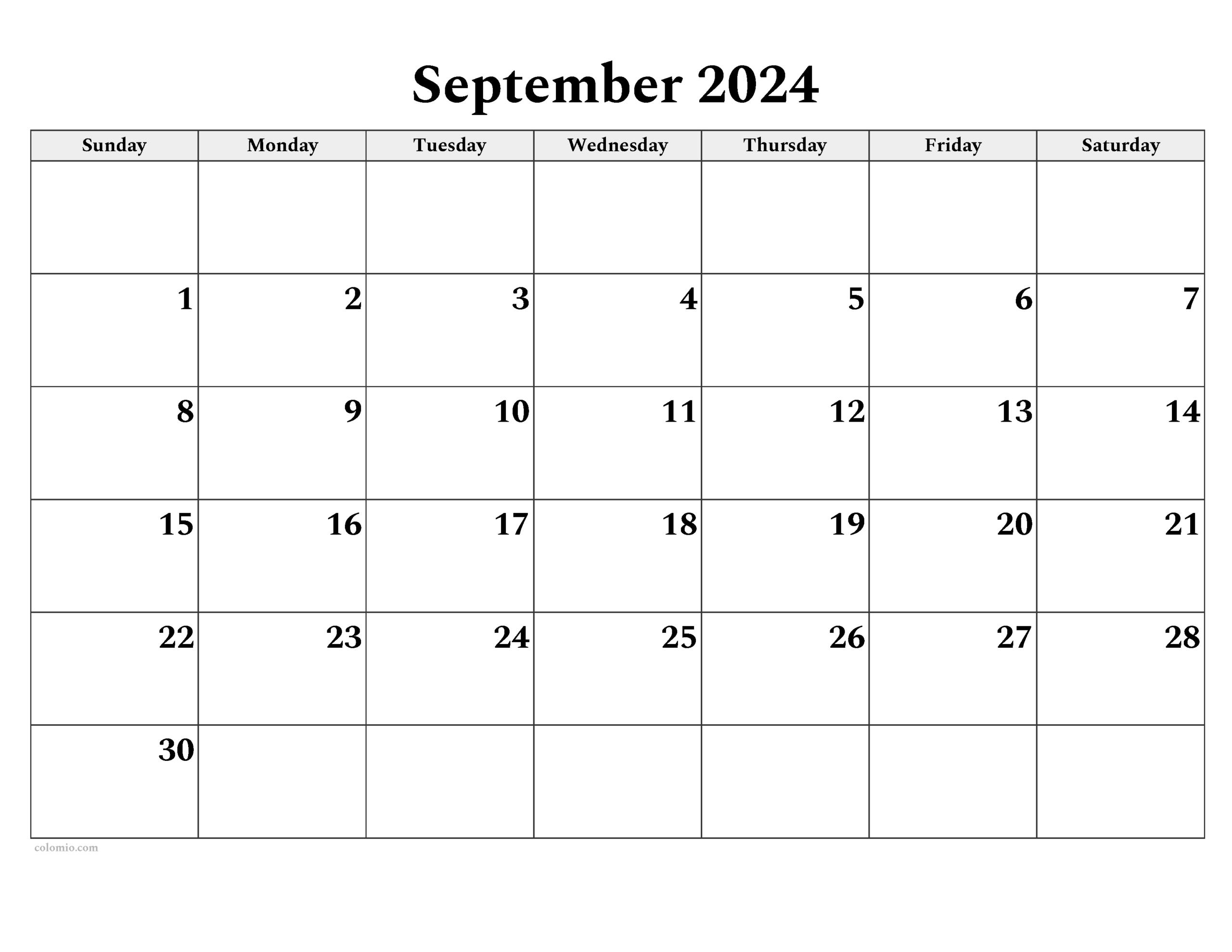 September 2024 Calendar | Free Printable Pdf, Xls And Png | Calendar 2024