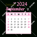 September 2024 Calendar Png Transparent Images Free Download |  Calendar 2024