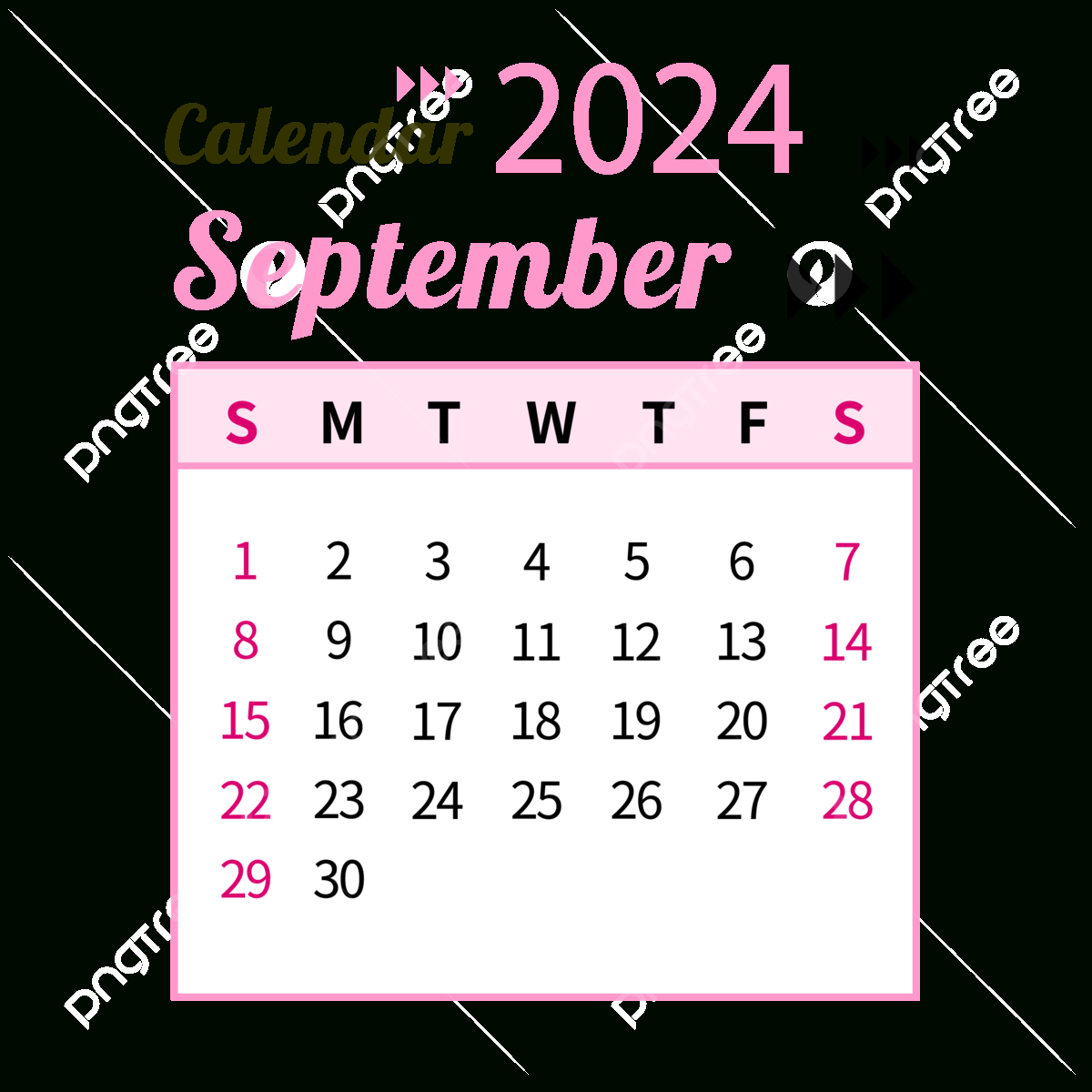 September 2024 Calendar Png Transparent Images Free Download | Calendar 2024