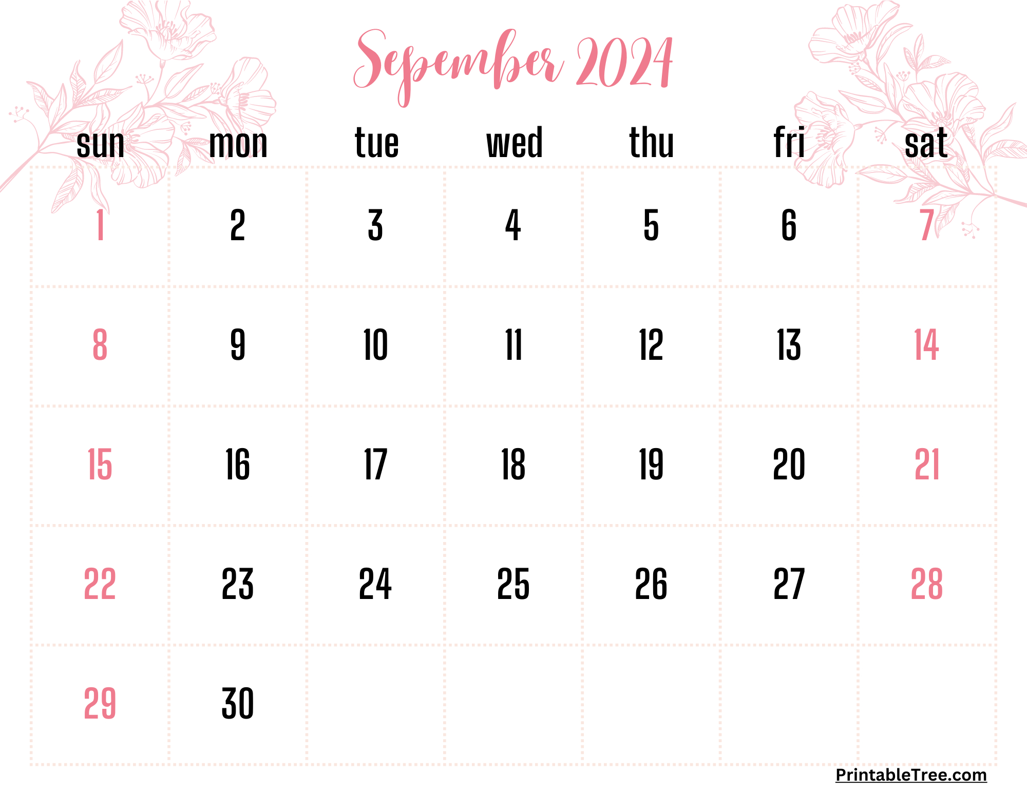 September 2024 Calendar Printable Pdf With Holidays | Calendar 2024