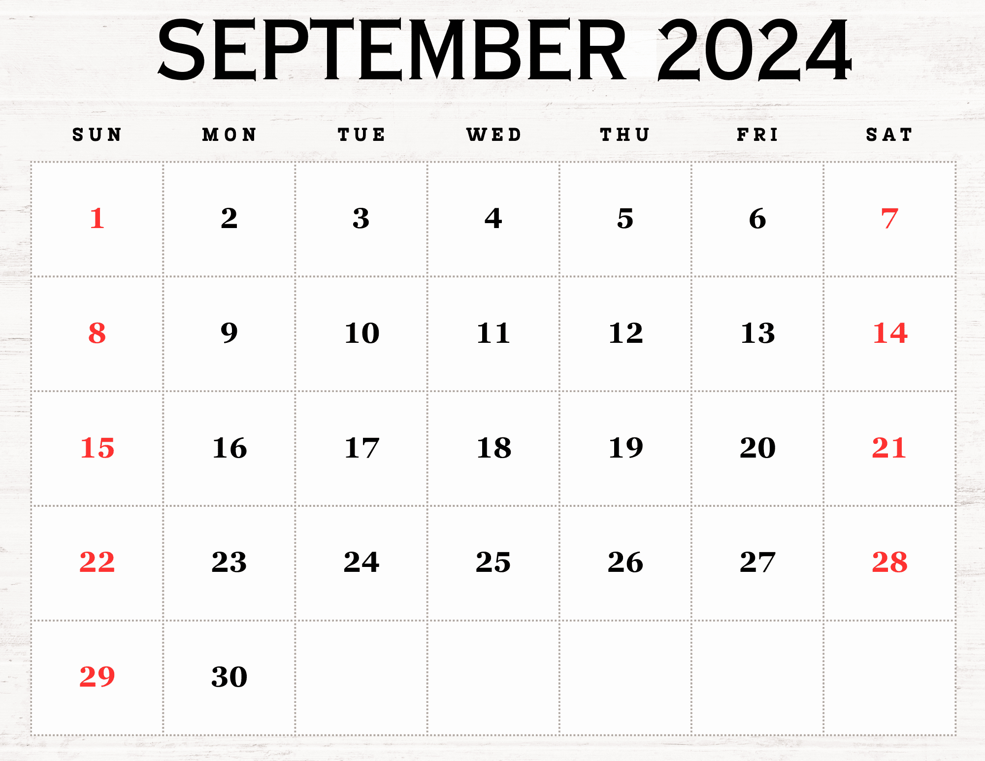 September 2024 Calendar Printable Pdf With Holidays | Free Printable Calendar September 2024 Wiki