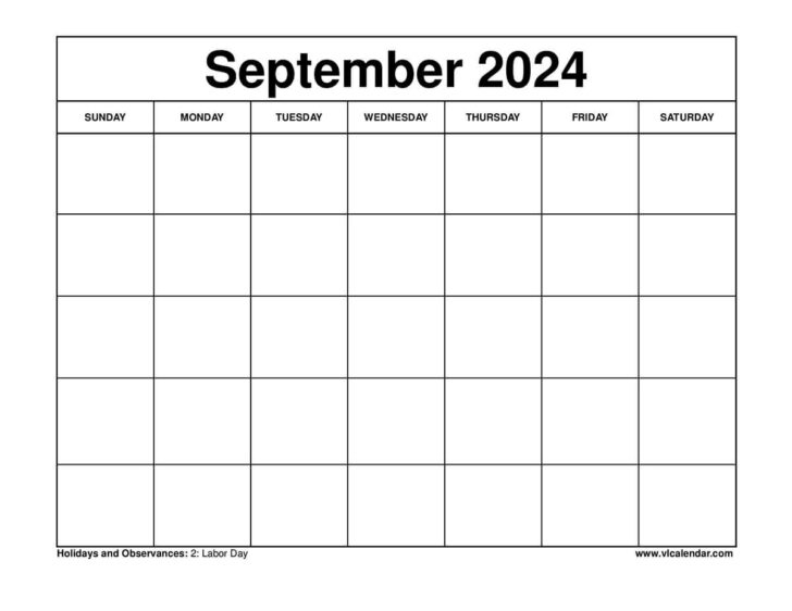 September 2024 Printable Blank Calendar | Calendar 2024