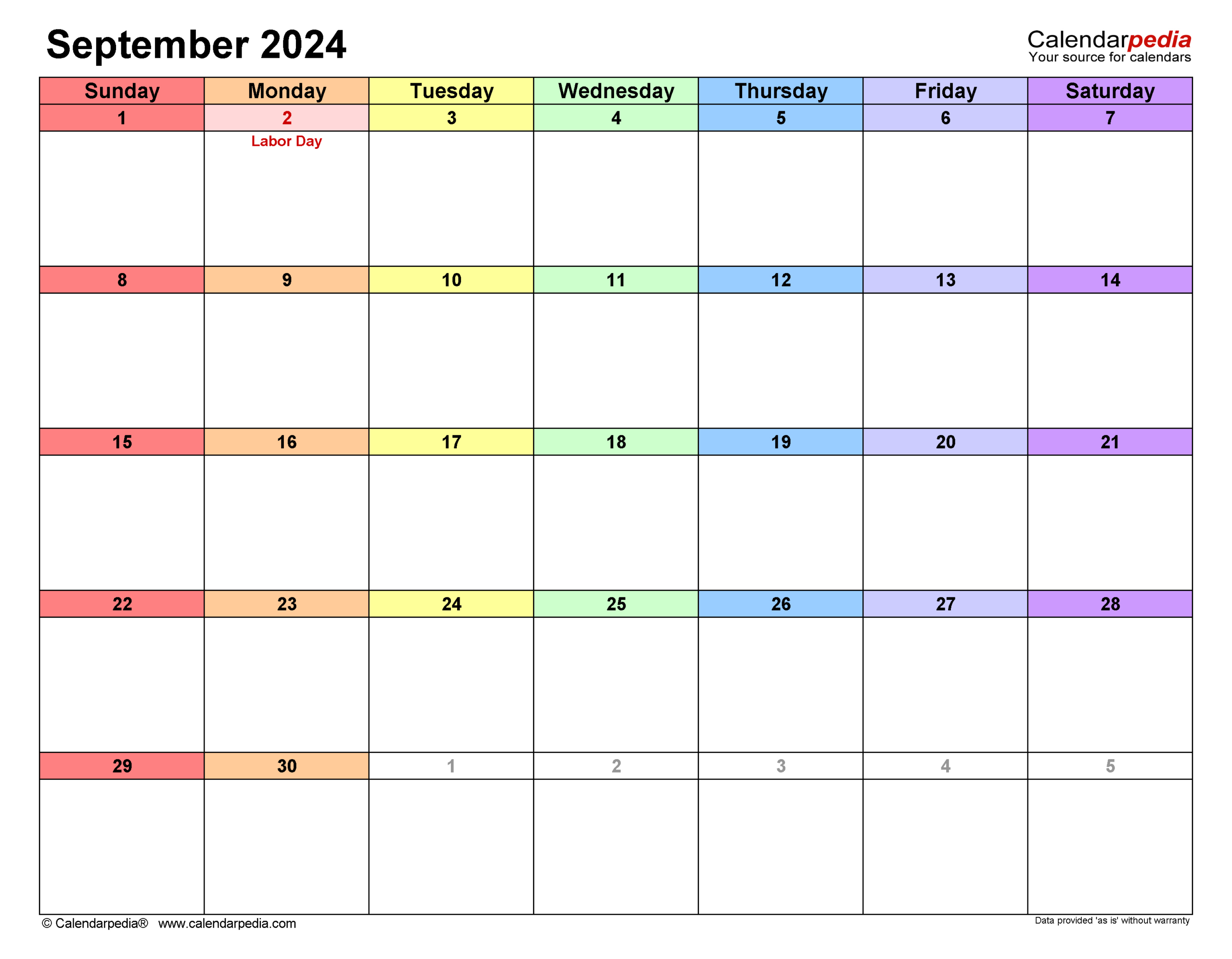 September 2024 Calendar | Templates For Word, Excel And Pdf | Calendar 2024