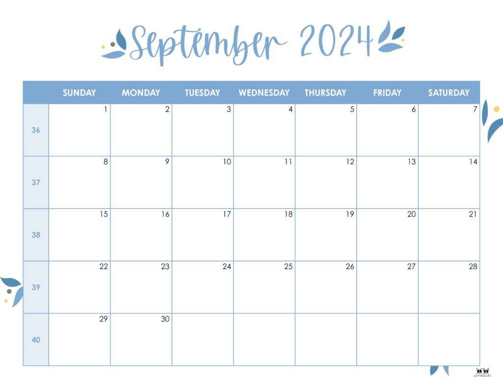 September 2024 Calendars - 50 Free Printables | Printabulls | Editable September Calendar 2024