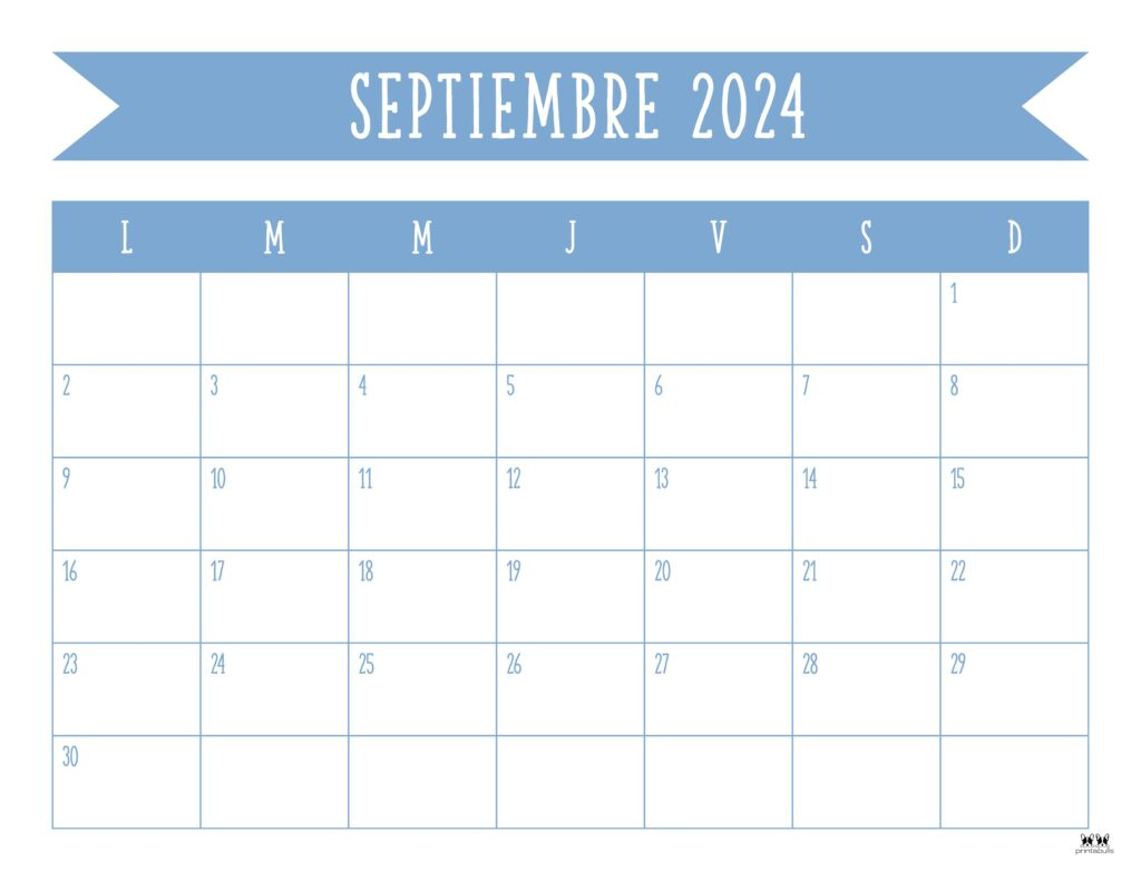 September 2024 Calendars - 50 Free Printables | Printabulls | September 2024 Calendar In Spanish