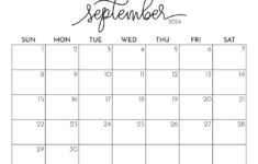 September 2024 Calendars – 50 Free Printables | Printabulls | September 2024 Calendar with Events