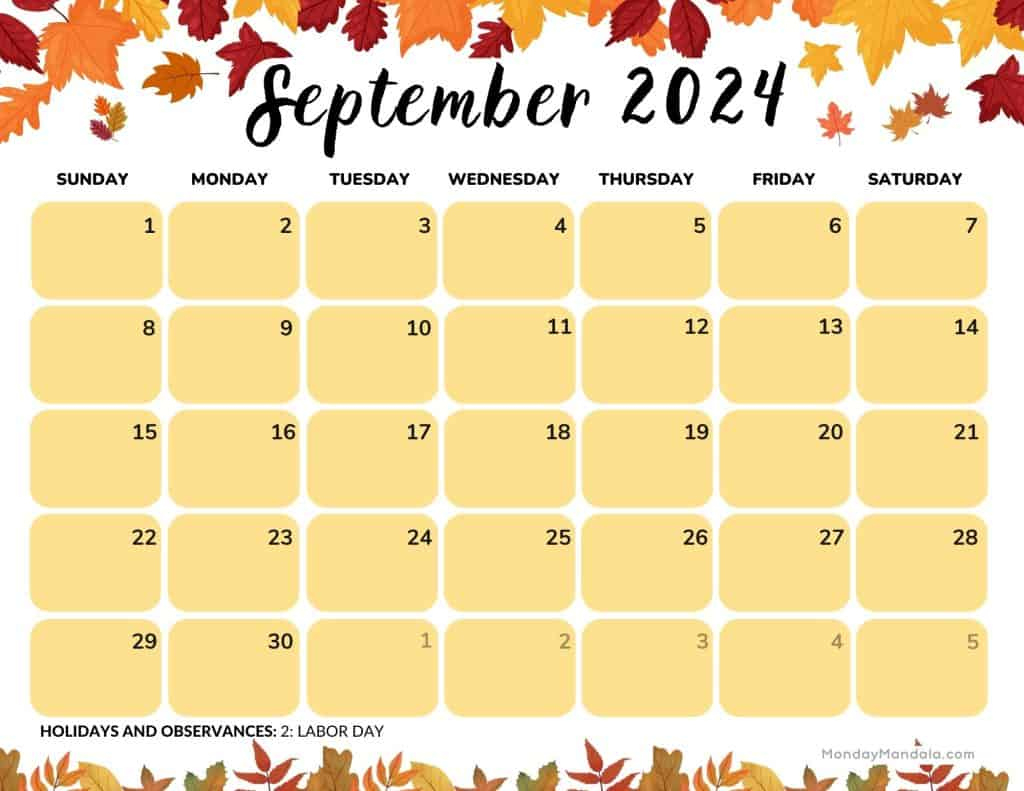 September 2024 Calendars (52 Free Pdf Printables) | Calendar 2024