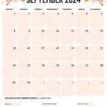 September 2024 Calendars (52 Free Pdf Printables) | September 2024 Calendar Portrait