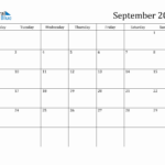 September 2024 Monthly Calendar | September 2024 Weekly Calendar Printable