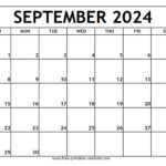 September 2024 Printable Calendar   Free Printable Calendar | Blank Calendar September 2024 Free Printable