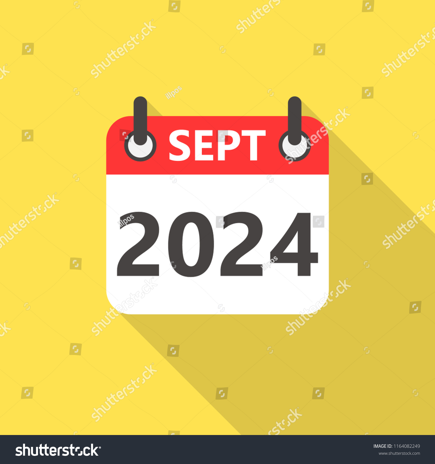 September 2024 Year Calendar Flat Style Stock Vector (Royalty Free | Calendar 2024