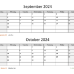 September And October 2024 Calendar | Wikidates | September October 2024 Calendar Printable Free