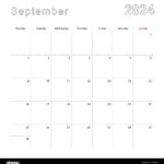 Simple Wall Calendar For September 2024 With Dotted Lines. The | September 2024 Calendar With Lines