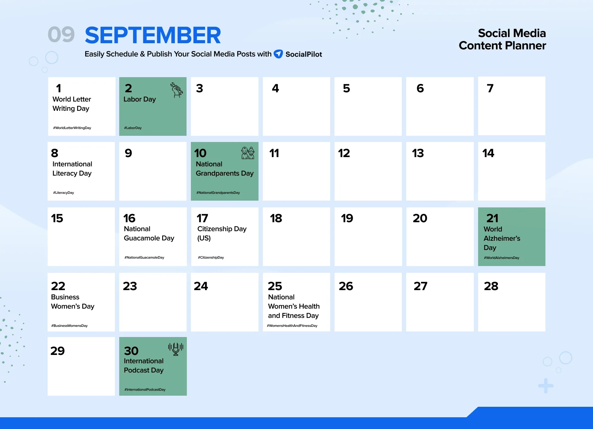 Social Media Holiday Calendar For 2024 | September Social Media Calendar 2024