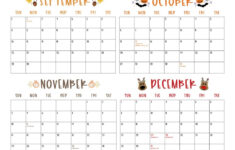 2024 Four Month Calendars – 18 Free Printables | Printabulls | October November December 2024 Calendar