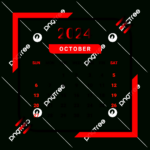 2024 October Month Calendar With Black And Red Vector, Monthly | October 2024 Calendar Png