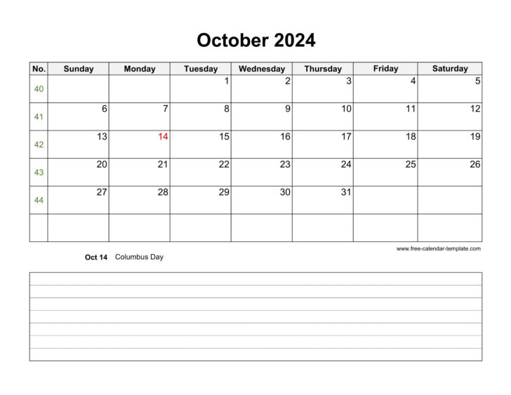 Printable October 2024 Calendar Word | Calendar 2024