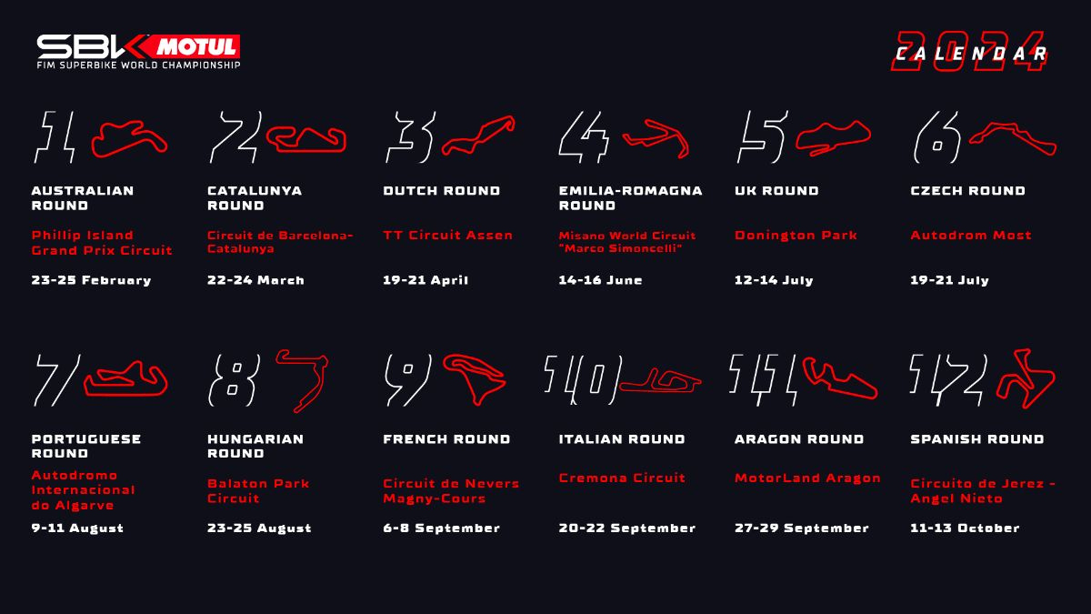 2024 Worldsbk Calendar Announced, Two New Circuits Ready For | October 2024 9Th Circuit Calendar